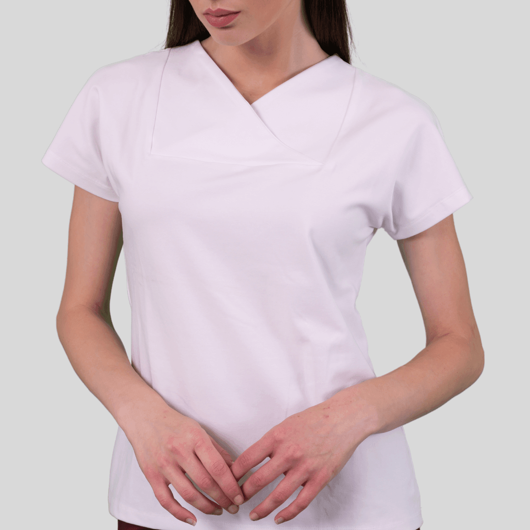 205 J T-shirt Scollo V Motivo Rombo - Aquam Uniform