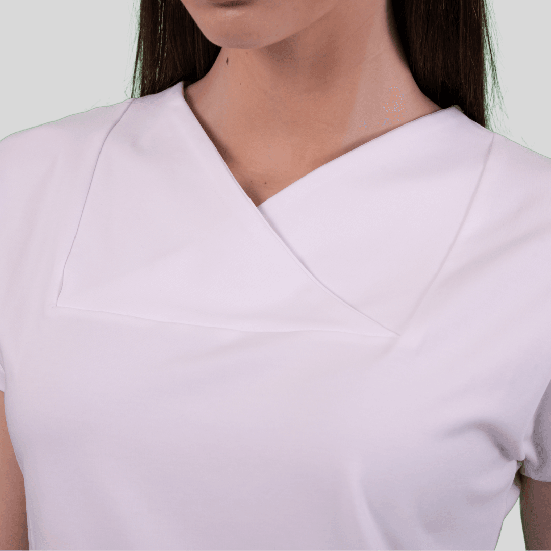 205 J T-shirt Scollo V Motivo Rombo - Aquam Uniform