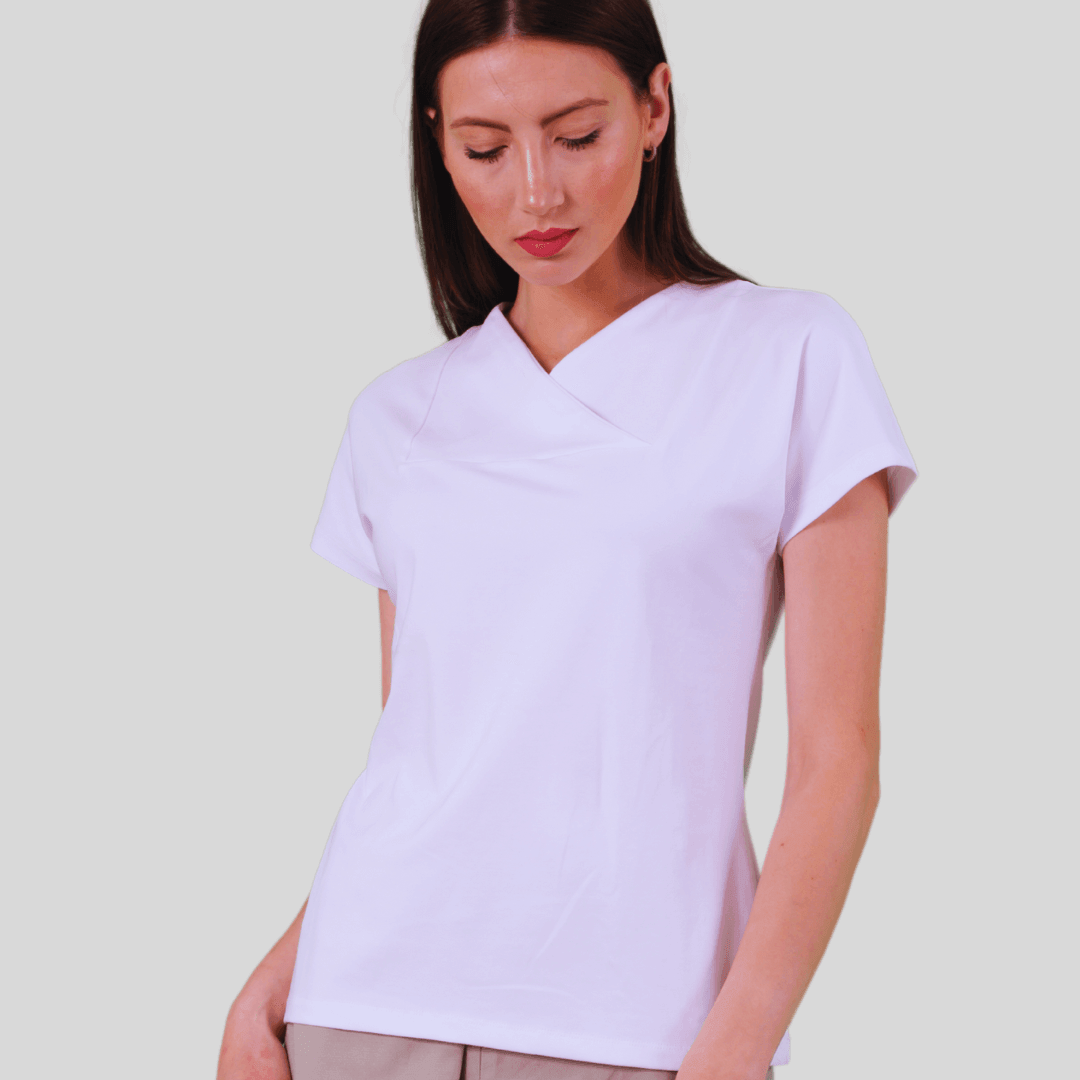 205 J T-shirt Scollo V Motivo Rombo - Aquam Uniform