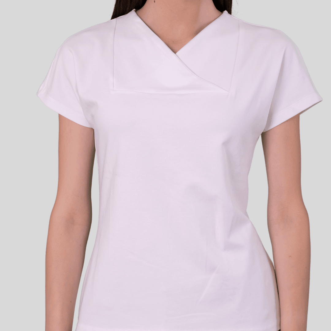 205 J T-shirt Scollo V Motivo Rombo - Aquam Uniform