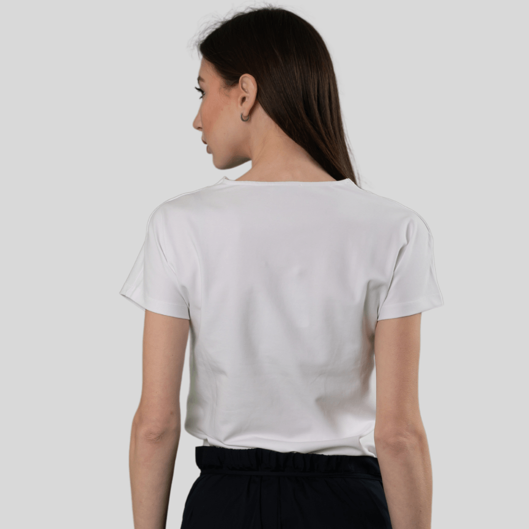 205 J T-shirt Scollo V Motivo Rombo - Aquam Uniform