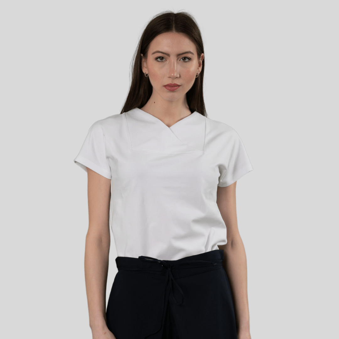 205 J T-shirt Scollo V Motivo Rombo - Aquam Uniform