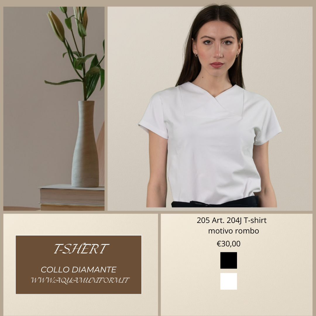 205 J T-shirt V-neck Diamond Pattern