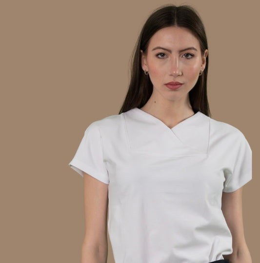 205 Art. 204J T-shirt Scollo V motivo rombo per Estetista | Aquam Uniform